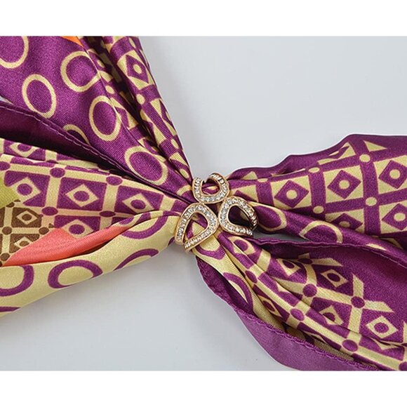 6pcs Women's Fashion Flover Faux Pearl Crystal Rhinestone Scarf Ring Buckle Clip - Picture 4 of 7